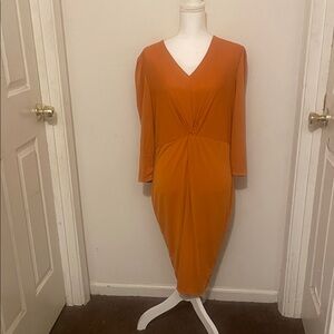 Lark & Ro Orange Long Sleeve Dress
